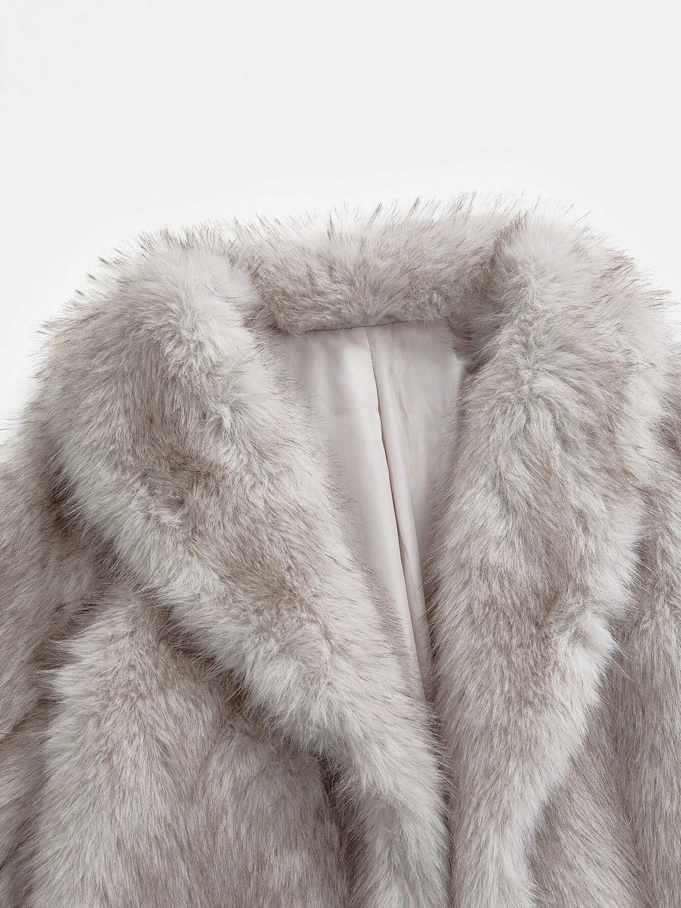 Firerie Autumn/Winter New Warm Elegant Party Date Meeting Sexy Lapel Long Fluffy Coat, High-End Designbusiness , Casual, Casual, Faux Fur, Plush, Long Sleeve