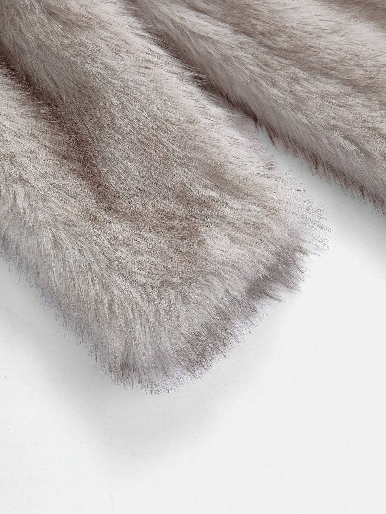 Firerie Autumn/Winter New Warm Elegant Party Date Meeting Sexy Lapel Long Fluffy Coat, High-End Designbusiness , Casual, Casual, Faux Fur, Plush, Long Sleeve